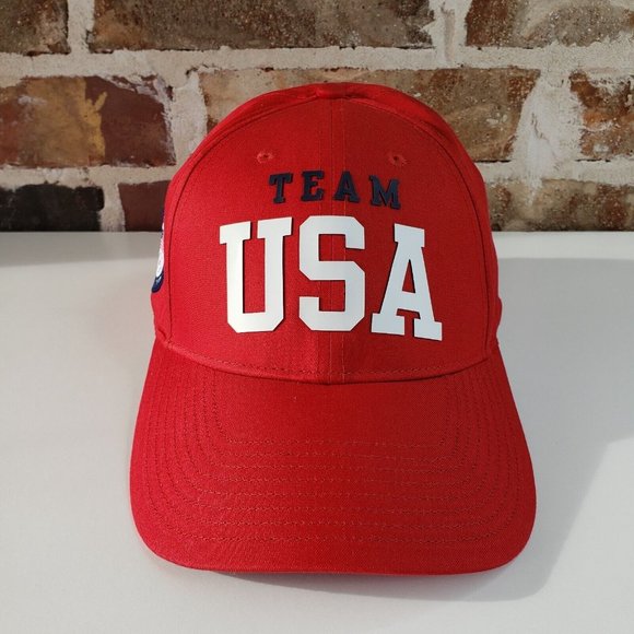 Polo Ralph Lauren Team USA Olympics Red Adjustable Cap Hat New - Picture 2 of 9